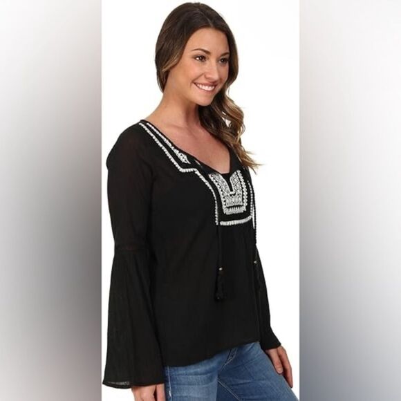 Billabong Black Boho Top Sandy Dayz Medium New - Picture 1 of 6